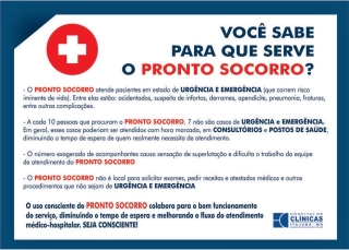 Você sabe para que serve o PRONTO SOCORRO?